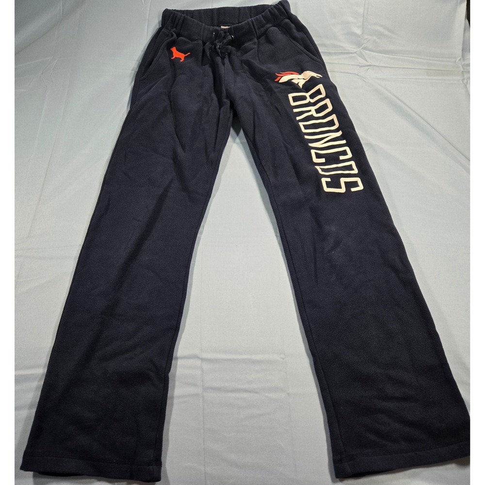 Victoria's Secret PINK NFL Denver Broncos Navy Blue Sweatpants Small Joggers